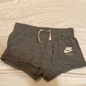 Nike grey drawstring shorts with pockets